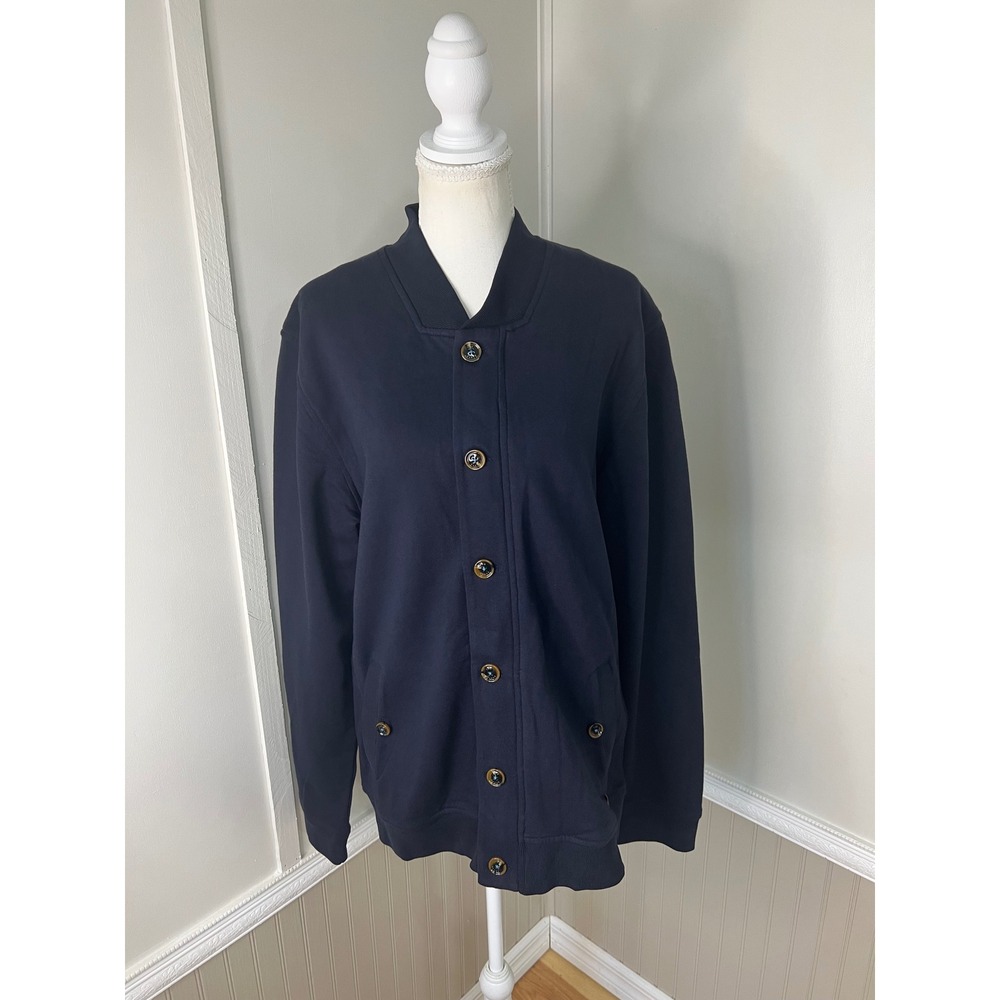 Ted Baker London Mens Navy Blue Button Front Jersey Cardigan Sweater Size 5 XL